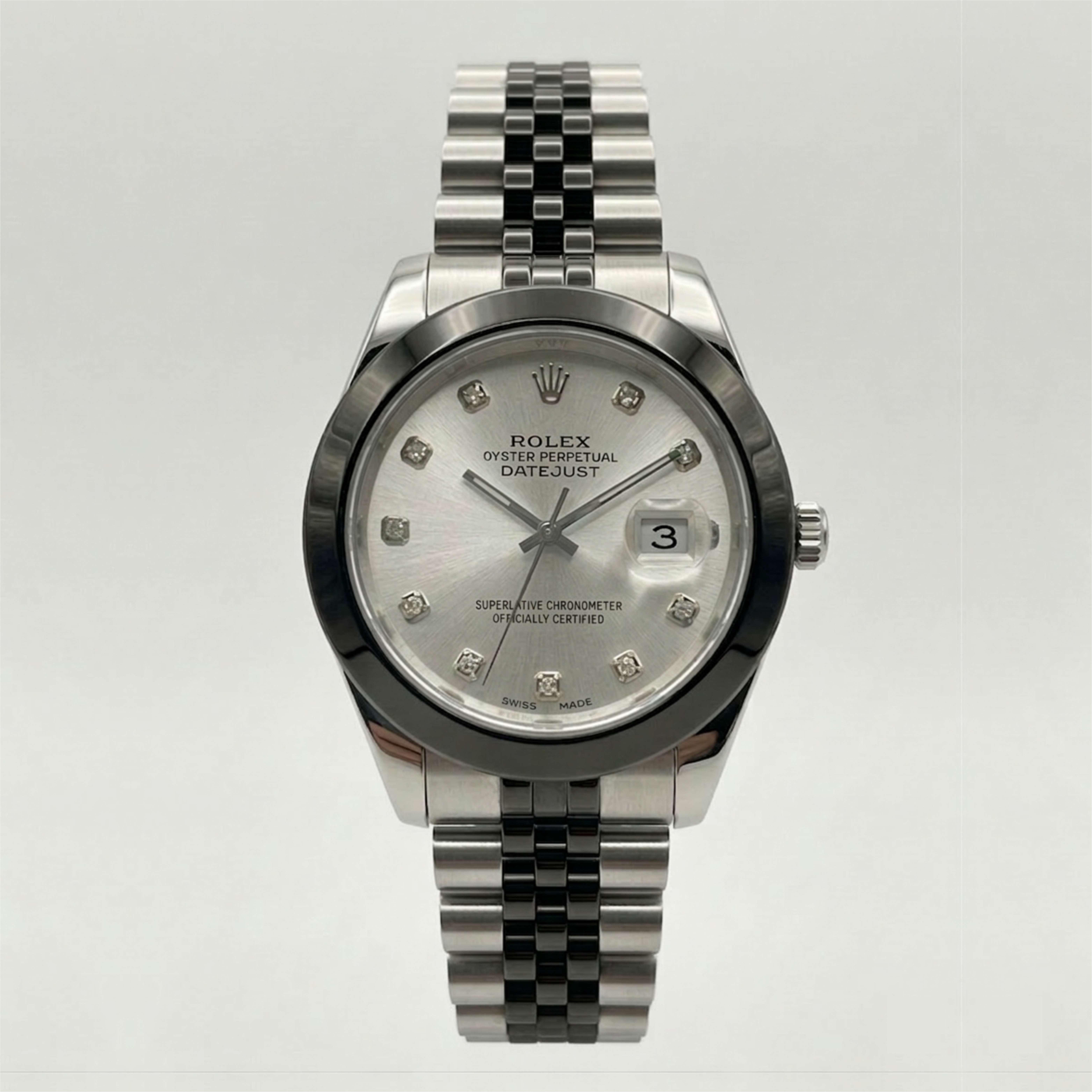 Premium Rolex Datejust Silver Dial Black Two-Tone
